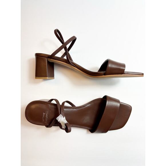 NWOB Jeffery Campbell Adapt Slingback Sandal Size 7.5 Brown Open Toe Chic - Picture 2 of 8